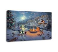 Mickeys And Minnie Christmas Lodge Poster Decorative Painting Canvas Wall Posters And Art Picture Print Modern Family Bedroom Decor Posters 12x18inch(30x45cm)