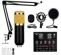 MicKit, Condenser MicBundle With Live Sound Card, Mini Sound Mixer Board With Multiple Sound Effects, Cardioid MicFor Broadcasting, Live Streaming, Recording Vocal Micr
