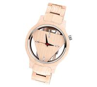 MicLee Womens Wrist Watches Natural Bamboo Wood Quartz Watches Distinctive Triangular Dial Bamboo Wood Strap Watche for Men Fashion Wood Watch Minimalist Dial