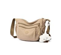Micmores Corduroy Crossbody Bag for Women, Multi-Pocket Crescent Bag Aesthetic Half Moon Retro Shoulder Bag with Adjustable Strap for Travel, Work, Casual Daily Use (Khaki)