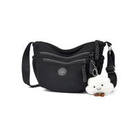 Micmores Corduroy Crossbody Bag for Women, Multi-Pocket Crescent Bag Aesthetic Half Moon Retro Shoulder Bag with Adjustable Strap for Travel, Work, Casual Daily Use (Black)