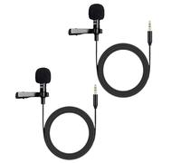 MICMXMO 2 Pack Lavalier Lapel Microphone for DJI MIC 2 Wireless Transmitter Transmitter, for Rode GO II 2 Wireless Microphone 3.5 mm TRS Omnidirectional Capacitor Lapel Mini Mic for Vlog Streaming