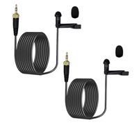 MICMXMO 2 Pack Wired Lavalier Lapel Microphone Compatible with Sennheiser EW100 EW300 EW500 SK100, 3.5 mm TRS Omnidirectional Condenser Lav Microphone for Clip-on for Vlog, Streaming, 1.5 m