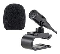 MICMXMO Car Radio Microphone 3.5mm External Microphone Portable Compatible with JVC Kenwood Sony Alpine Car Radio Bluetooth Stereo GPS DVD Cable 3M Plug and Play