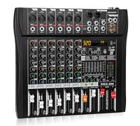 MICNAUX Audio Mixer 6 Channel Professional Mixer Console with 320 DSP Effects, 7-band EQ Sound Mixing Board Digital DJ Mixer w/USB Bluetooth MP3 for Recording, Independent 48V Power & Mute Button