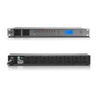 MICNAUX Rack Mount Power Conditioner 20A Sequencer for Audio Equipment, 10 Outlets 2000W Power Supply with 8 Independent Controls, Surge Protector, Voltage Display, External Switch