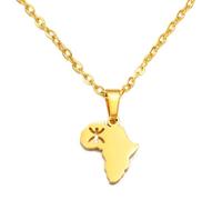 Micneial Africa Berbers Symbol Pendant Necklaces, Yellow/White African Berber Kabyle Style Amazigh Jewelry With Flag Pattern Necklace Unisex Hip Hop Fashion Style Party,White,45Cm Or 17.7 Inches