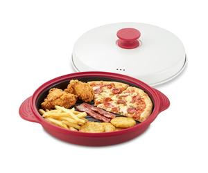 mico dingker Microwave Grill Pan with Lid - Multi-Use Griddle & Crisper Tray for Browning, Grilling, and Crisping Meat, Sandwiches & Vegetables - Microwave Safe Cookware for Fast, Even Cooking