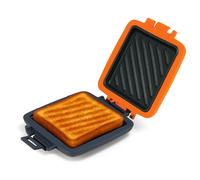Mico Dingker Microwave Toastie Sandwich Maker, Snack Maker & Panini Press | Removable Non-Stick Plates Silicone Microwavable Cookware, Heatwave Technology, Orange
