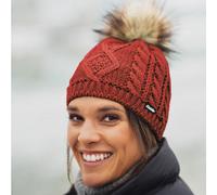 Mico Eisbar Nelia Lux Regular Fit Fully Insulated Merino Wool Blend Beanie - Faux Fur Pompon, Breathable, Fleece Lined
