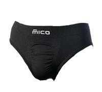 MICO IN01786 Odor Zero Ionic+® P4P Skintech Men's Sports Briefs - 100% Made in Italy, Black, M/L