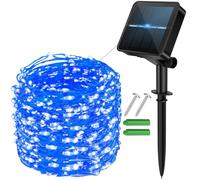 micocali Solar Fairy Lights,1 Pack 12M/40Ft 120LED Solar Garden Lights with 8 Modes Waterproof Copper Wire Decorative String Light for Outdoor/Indoor Home, Yard, Party, Wedding, Patio.(Blue)