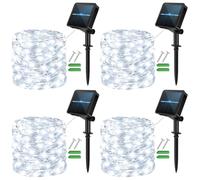 micocali Solar Fairy Lights,4 Pack 12M/40Ft 120LED Solar Garden Lights with 8 Modes Waterproof Copper Wire Decorative String Light for Outdoor/Indoor, Yard, Party, Wedding, Patio (Cool White)