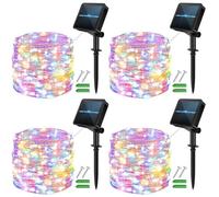 micocali Solar Fairy Lights,4 Pack 12M/40Ft 120LED Solar Garden Lights with 8 Modes Waterproof Copper Wire Decorative String Light for Outdoor/Indoor Home, Yard, Wedding, Patio (Multi-Coloured)