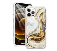 Micoden for iPhone 12 Pro Max Case Cute Marble Girls Women Ultra Thin Glossy Cool Design Silicone Shockproof Bumper Protective Phone Case for iPhone 12 Pro Max Yellow