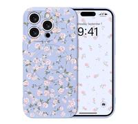 Micoden Magnetic Case for iPhone 14 Pro,Compatible with Magsafe,Cute Vintage Rose Flower Floral Aesthetic Silicone Cover,Slim Soft TPU Shockproof Protective Phone Case for Girls Women-Purple