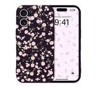 Micoden Magnetic Case for iPhone 16 Plus,Compatible with Magsafe,Cute Vintage Rose Flower Floral Aesthetic Silicone Cover,Slim Soft TPU Shockproof Protective Phone Case for Girls Women-Dark Purple