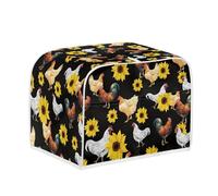 Micoklinlin Cover for 4 Slice Double Slot Toaster with Side Pocket Innovative Toaster Cover for Kitchen Toaster Accessory Protective Case for Most 4 Extra Wide Toast Slots