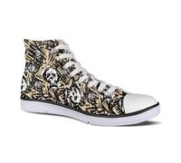 Micoklinlin Dajingkj Canvas Trainers Women's High Top Cute Colourful Canvas Shoes Trainers Leisure Sports Shoes for Couples, Death skull, 6 UK
