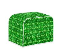 Micoklinlin Green Cover for 4 Slice Double Slot Toaster with Side Pocket Innovative Toaster Cover for Kitchen Toaster Accessory Protective Cover for Most 4 Extra Wide Toast Slots