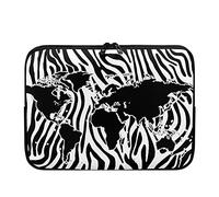 Micoklinlin Laptop Sleeve Waterproof Neoprene Laptop Bag Computer Carrying Case Cover Bag Fits 10 12 13 15 17 inch Zebra Print Map Durable Briefcase Cover Shockproof Protective Case