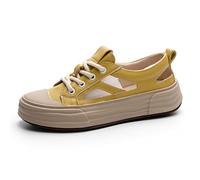 Micoklinlin Sandals Women's Summer Genuine Leather Comfortable Lightweight Sporty Sandals Flat Sneakers Leather Sandals for Girls, yellow, 8 UK