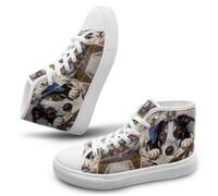 Micoklinlin Women's trainers, men's skate shoes, high shaft trainers, canvas, comfortable fit and durable, non-slip technology for safe steps, Funny dog, 8.5 UK