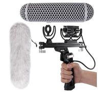 Micolive Upgrade Microphone Windshield Blimp,Windscreen Protect Cage with Shock Mount Suspension System,XLR Cable, Furry Deadcat Compatible with Rode NTG1/2/3/4/5 AT875R,Boya/MKE 600 Shotgun Mic