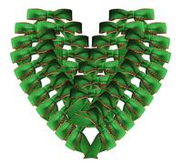 Micomon 50PCS 1-1/2" Ren&Green Two Color Mini Satin Ribbon Bows for Packing Decoration Small Bows for St. Patrick's Day Christmas Day Gift Wrapping Packaging (1.5“-redgreen)