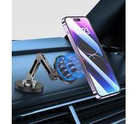 Micool Strong Magnetic Car Phone Mount, 360° Rotatable Dashboard Non-Slip Holder with Zinc Alloy Arm, Hands-Free & Vent-Free for All Phones, Ideal for Rough Roads