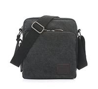 MiCoolker Mens small canvas bags, Multifunction Versatile Canvas Messenger Bag Handbag Crossbody Shoulder Bag Leisure Change Packet Black