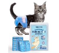 MICOOYO Disposable Cat Diapers, Cat Diapers for Female Cats with Ultra Stretchy, Puppy Diaper Super Absorbent, Fit for Cats in Heat or Incontinence, 60 Count Extra Small Size