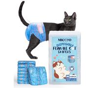 MICOOYO Disposable Cat Diapers, Cat Diapers for Female Cats with Ultra Stretchy, Puppy Diaper Super Absorbent, Fit for Cats in Heat or Incontinence, 20 Count Medium Size