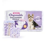 MICOOYO Disposable Dog Nappies Female, Dog Diapers for Female Dogs in Heat, Disposable Dog Period Pants for Bitch Puppy Doggy in Season(S, 20Pack)