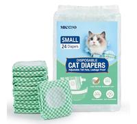 MICOOYO Disposable Puppy Cat Nappies, Super Absorbent Pet Diapers for Cats Small Dogs, Disposable Cat Diaper Pants for Female in Heat (S, 24Pack)