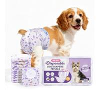 MICOOYO Dog Nappies Female 20 count, Disposable Dog Period Pants with Adjustable Tail Hole, Super Absorbent Diapers for Female Dogs Cat in Heat Season Incontinence(S)