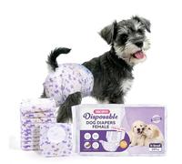 MICOOYO Dog Nappies Female 20 count, Disposable Dog Period Pants with Adjustable Tail Hole, Super Absorbent Diapers for Female Dogs Cat in Heat Season Incontinence(XS)