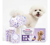 MICOOYO Dog Nappies Female 20 count, Disposable Dog Period Pants with Adjustable Tail Hole, Super Absorbent Diapers for Female Dogs Cat in Heat Season Incontinence(SM)