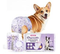 MICOOYO Dog Nappies Female 20 count, Disposable Dog Period Pants with Adjustable Tail Hole, Super Absorbent Diapers for Female Dogs Cat in Heat Season Incontinence(M)