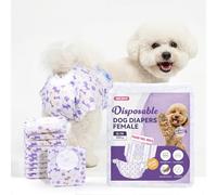 MICOOYO Dog Nappies Female 50 count, Disposable Dog Period Pants with Adjustable Tail Hole, Super Absorbent Diapers for Female Dogs Cat in Heat Season Incontinence(SM)