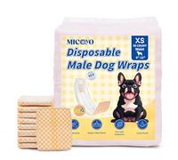 MICOOYO Dog Nappies Male, Disposable Dog Diapers Male, Super Absorbent Dog Wraps for puppy training, marking, excitable urination X-Small, 20count