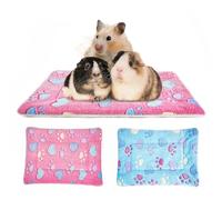 MICOOYO Small Animal Bed Mat, Fluffy Fleece, Rabbit Bed, Pet Mat, Mat for Rabbits, Guinea Pigs, Squirrels, Hamsters, 2 Pieces (32 * 25 cm)