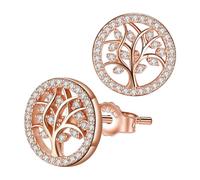 Micory Lebensbaum Ohrringe Ohrstecker Silber 925 Damen mit 3A Zirkonia