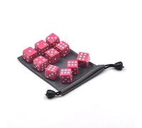 micoshop 20 Pcs 16mm 6 Sided Dice D6 RPG D&D Game Red + bag set