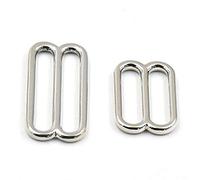 micoshop 20 Pcs Widemouth Round Metal Triglides Webbing Slides for Leather Craft Strap Ribbons (1.5" 38mm)