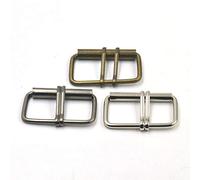 micoshop 5 Pcs 50mm 2" Buckles 2 Prong Roller For Belt Strap Cotton Leather Nylon Craft Bronze