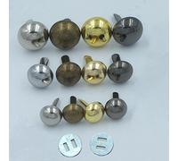 micoshop 50 Pcs 5/8" 15mm Round Purse Handbag Feet Washer Nailheads Stud Spike Buckles Nickle