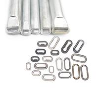 micoshop One Tool + 20 Pcs Eyelets Grommet hole Oval shaped with Washers Use for Bags Purse Canvas Shoes Clothing HandCraft DIY Brass 4x8mm Bronze