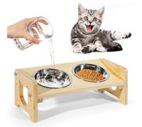 MicoSim Upgraded Elevated Cat Food and Water Bowl Set, Kitten Raised Bowls for Indoor, Cats Dishes for Feeding & Watering