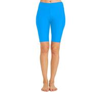Micosuza Womens Long Swim Shorts Tankini Bottom Beachwear Rash Guard Boy Leg Boardshorts Sun Protection Blue